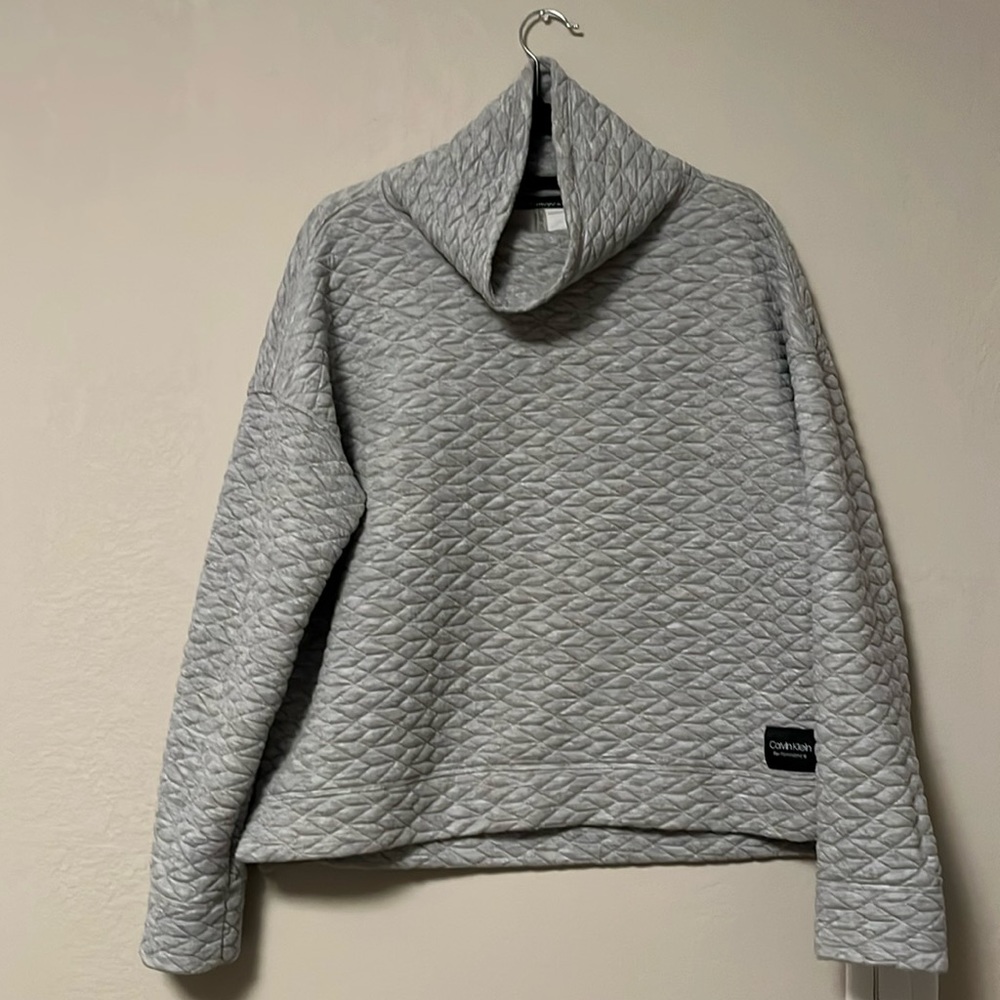 Calvin Klein quilted pullover turtleneck sweater